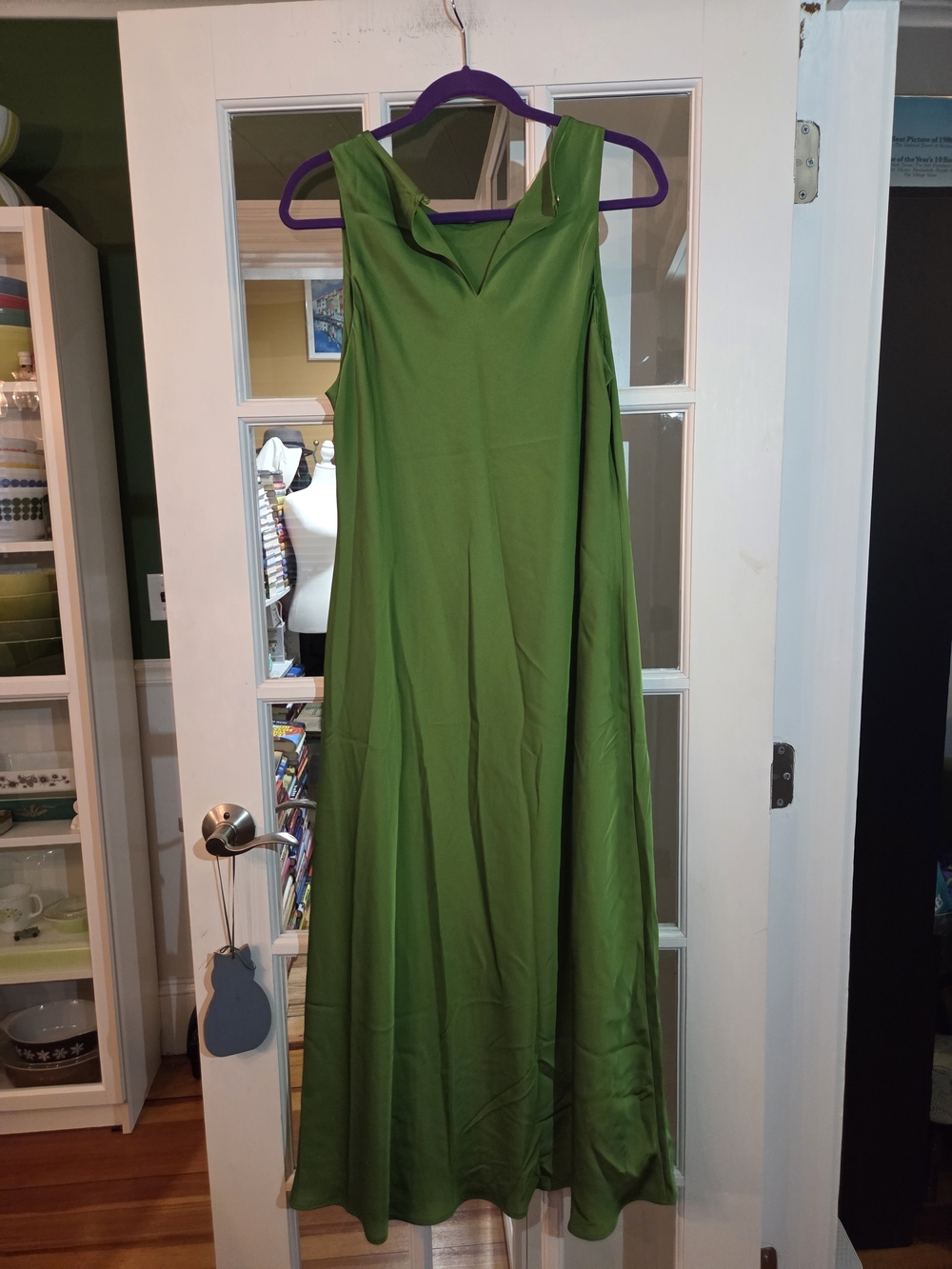 Ann Taylor Bright Green Sleeveless Midi Dress - Size 14 - Picture 4 of 10